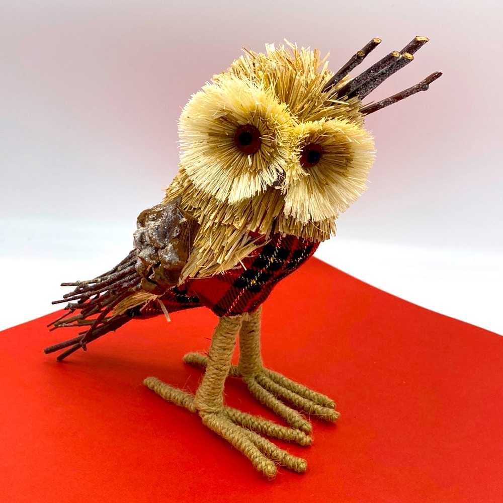 Vintage Straw Handmade Owl